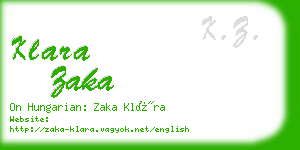 klara zaka business card